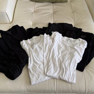 Black and White Short Sleeve Tees fresh clean 7 shirts xl one xxl